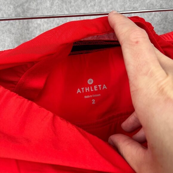 Athleta Strapless Anywhere Dress Size 2 Red Built in Bra Casual UPF Outdoor Tie - Picture 7 of 13